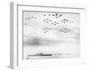 American Fighter Fly in Formation over the Uss Missouri During Surrender Ceremonies-null-Framed Photo