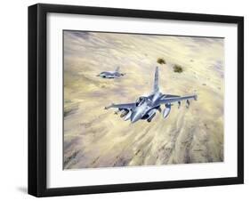 American Fighter Jets During Desert Storm-null-Framed Giclee Print