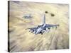 American Fighter Jets During Desert Storm-null-Stretched Canvas