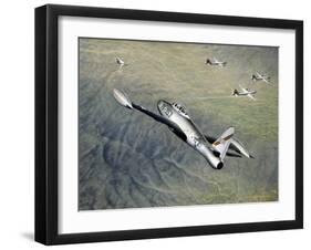 American Fighter Planes Flying over North Korea-null-Framed Giclee Print