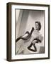 American Film Star Joan Bennett Models a Dress She Wears in Her Latest Picture "Girl Trouble"-null-Framed Art Print