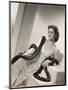 American Film Star Joan Bennett Models a Dress She Wears in Her Latest Picture "Girl Trouble"-null-Mounted Art Print