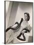 American Film Star Joan Bennett Models a Dress She Wears in Her Latest Picture "Girl Trouble"-null-Stretched Canvas