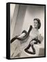 American Film Star Joan Bennett Models a Dress She Wears in Her Latest Picture "Girl Trouble"-null-Framed Stretched Canvas