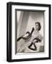 American Film Star Joan Bennett Models a Dress She Wears in Her Latest Picture "Girl Trouble"-null-Framed Art Print