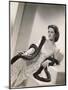 American Film Star Joan Bennett Models a Dress She Wears in Her Latest Picture "Girl Trouble"-null-Mounted Art Print