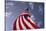 American Flag Against Blue-null-Stretched Canvas