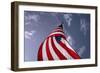 American Flag Against Blue-null-Framed Photo
