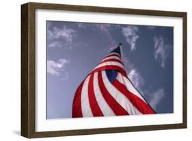 American Flag Against Blue-null-Framed Photo