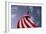 American Flag Against Blue-null-Framed Photo