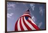 American Flag Against Blue-null-Framed Photo