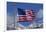 American Flag and Snow on Sierra Nevada Mountains, California, USA-David Wall-Framed Photographic Print