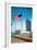 American Flag and United Nations Buildings, New York City-null-Framed Art Print