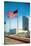 American Flag and United Nations Buildings, New York City-null-Stretched Canvas