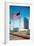 American Flag and United Nations Buildings, New York City-null-Framed Art Print