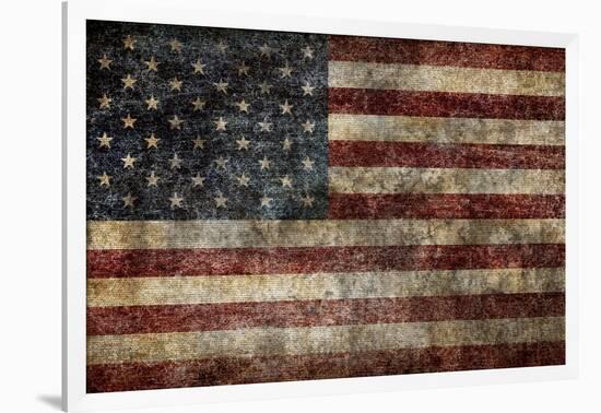 American Flag Background-alexfiodorov-Framed Art Print