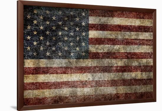 American Flag Background-alexfiodorov-Framed Art Print