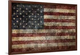 American Flag Background-alexfiodorov-Framed Art Print