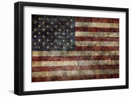 American Flag Background-alexfiodorov-Framed Art Print