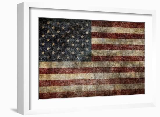 American Flag Background-alexfiodorov-Framed Premium Giclee Print