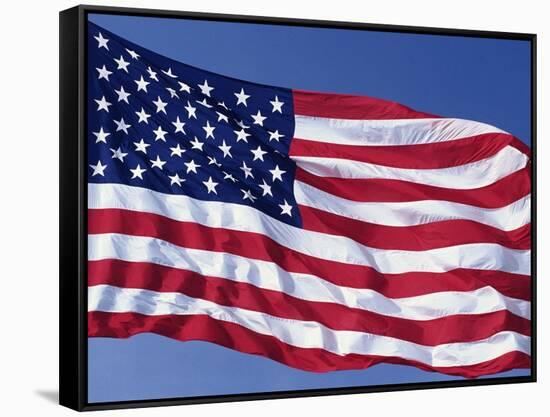 American Flag Blowing in the Wind-Joseph Sohm-Framed Stretched Canvas