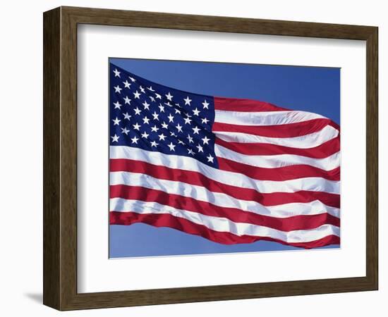 American Flag Blowing in the Wind-Joseph Sohm-Framed Photographic Print