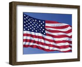 American Flag Blowing in the Wind-Joseph Sohm-Framed Photographic Print