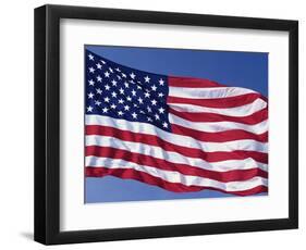 American Flag Blowing in the Wind-Joseph Sohm-Framed Photographic Print