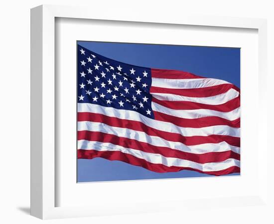 American Flag Blowing in the Wind-Joseph Sohm-Framed Photographic Print