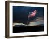 American Flag Blowing in Wind at Dusk in the Desert-James Shive-Framed Photographic Print