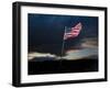American Flag Blowing in Wind at Dusk in the Desert-James Shive-Framed Photographic Print