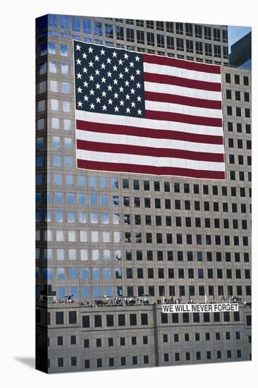 American Flag, Commemorating the Attack on the World Trade Center, Ground Zero, New York, USA-null-Stretched Canvas