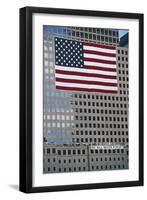 American Flag, Commemorating the Attack on the World Trade Center, Ground Zero, New York, USA-null-Framed Giclee Print