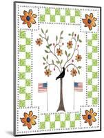 American Flag Crow Sunflower Tree-Cheryl Bartley-Mounted Giclee Print