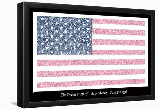 American Flag Declaration of Independence Text Poster-null-Framed Poster