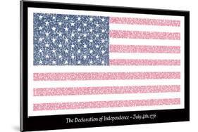 American Flag Declaration of Independence Text Poster-null-Mounted Poster