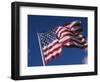 American Flag Flaps in Wind, Cle Elum, Washington, USA-Nancy & Steve Ross-Framed Photographic Print