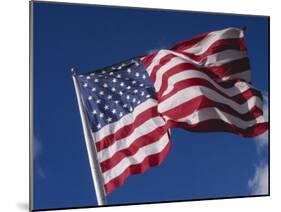 American Flag Flaps in Wind, Cle Elum, Washington, USA-Nancy & Steve Ross-Mounted Photographic Print