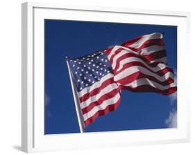 American Flag Flaps in Wind, Cle Elum, Washington, USA-Nancy & Steve Ross-Framed Photographic Print