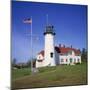 American Flag Flying Beside the Chatham Lighthouse at Cape Cod, Massachusetts, New England, USA-Roy Rainford-Mounted Photographic Print