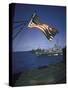 American Flag Flying over Us Navy Ships at Sea-null-Stretched Canvas