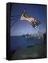 American Flag Flying over Us Navy Ships at Sea-null-Framed Stretched Canvas