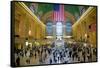 American flag from an elevated view of Grand Central Station, New York City, New York-null-Framed Stretched Canvas