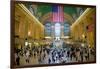 American flag from an elevated view of Grand Central Station, New York City, New York-null-Framed Photographic Print