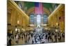 American flag from an elevated view of Grand Central Station, New York City, New York-null-Mounted Photographic Print