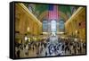 American flag from an elevated view of Grand Central Station, New York City, New York-null-Framed Stretched Canvas