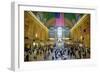 American flag from an elevated view of Grand Central Station, New York City, New York-null-Framed Photographic Print