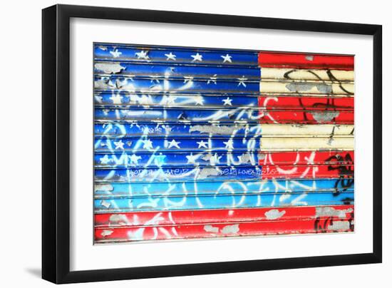 American Flag Graffiti-Sabine Jacobs-Framed Photographic Print