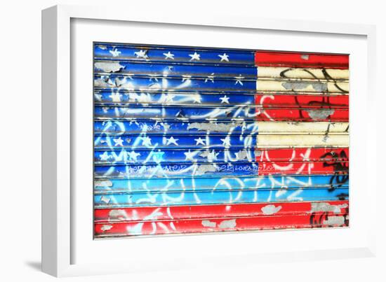 American Flag Graffiti-Sabine Jacobs-Framed Photographic Print