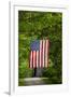 American Flag Hanging Above Gravel Road-Paul Souders-Framed Premium Photographic Print